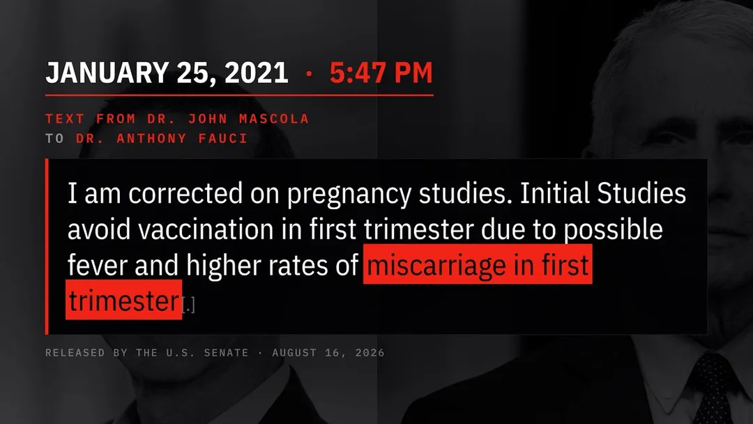 Text message released by the U.S. Senate, dated January 25, 2021. Source: McCullough Foundation.