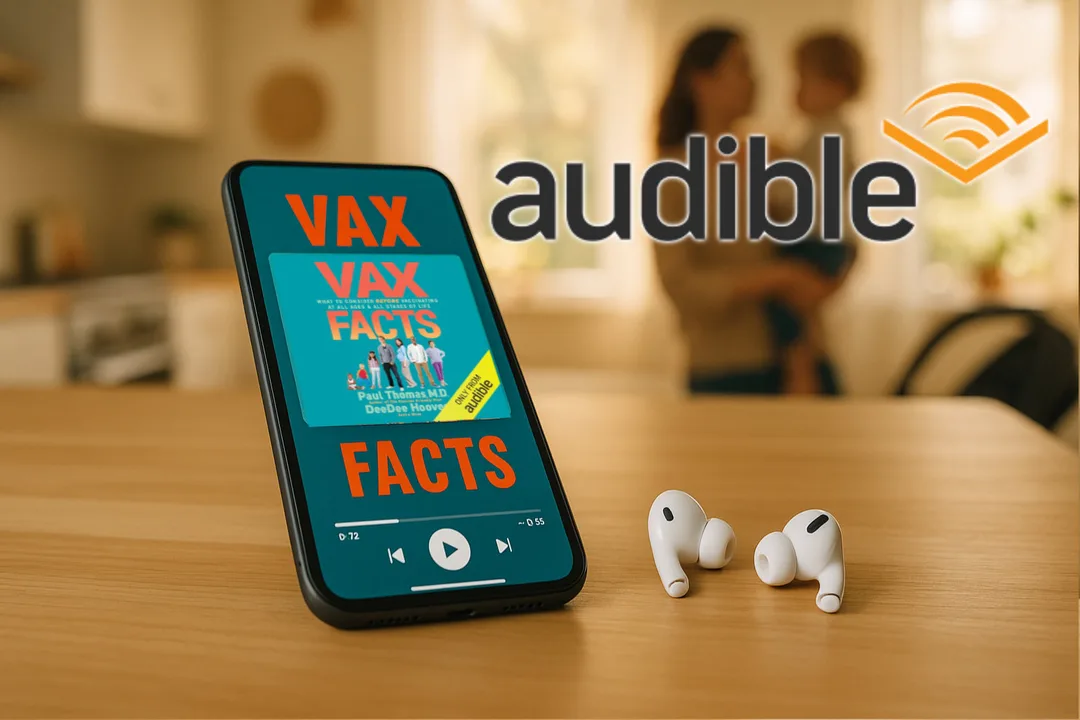 Vax Facts audiobook cover art on Audible, co-authored and narrated by Paul Thomas MD and DeeDee Hoover, released May 5 2026